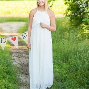 White lace maxi dress